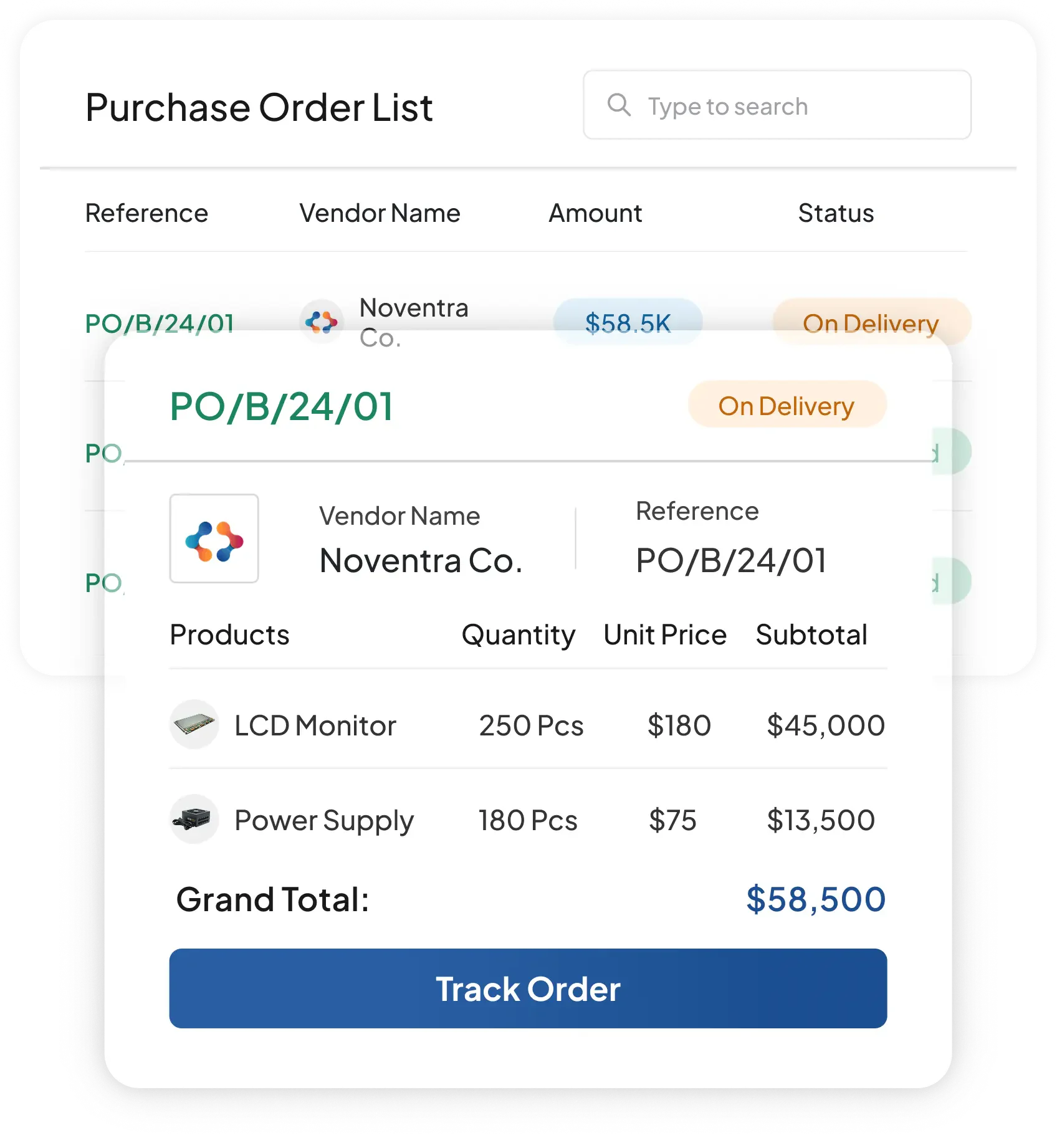 Purchase Order Management feature preview