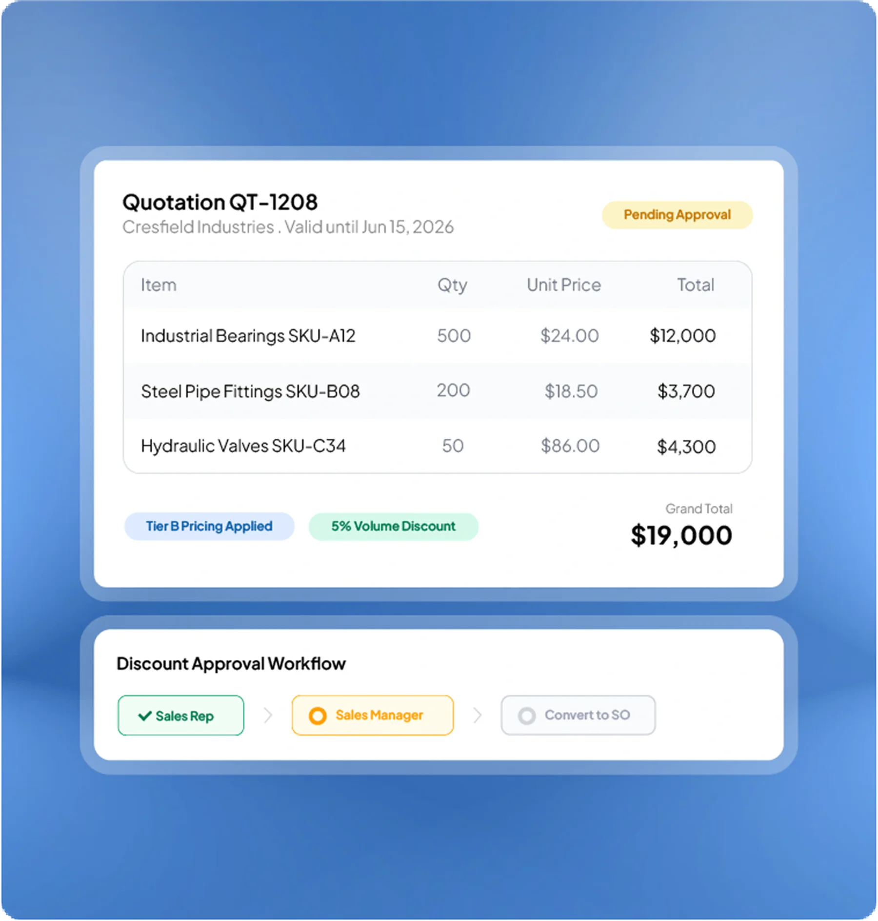 Halaman fitur aplikasi sales HashMicro untuk Harga & Penawaran