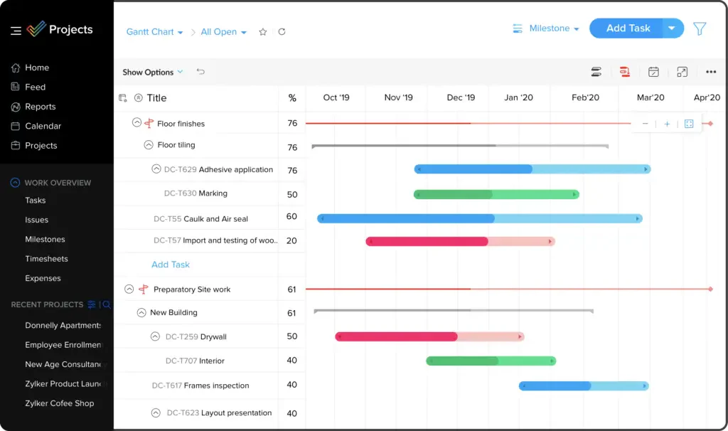 Zoho Engineering Project Management Software