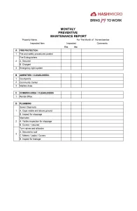maintenance report format in excel