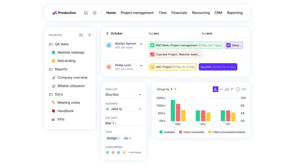Productive.io client management system
