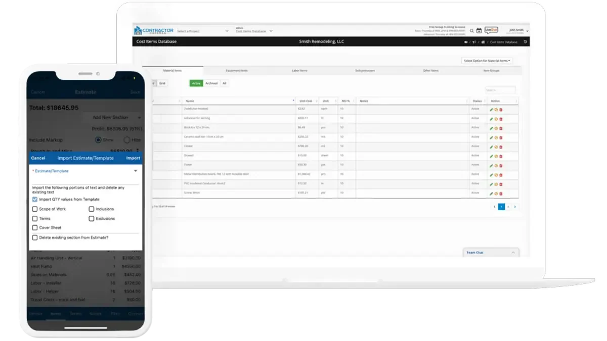 Foreman Construction Estimating Software