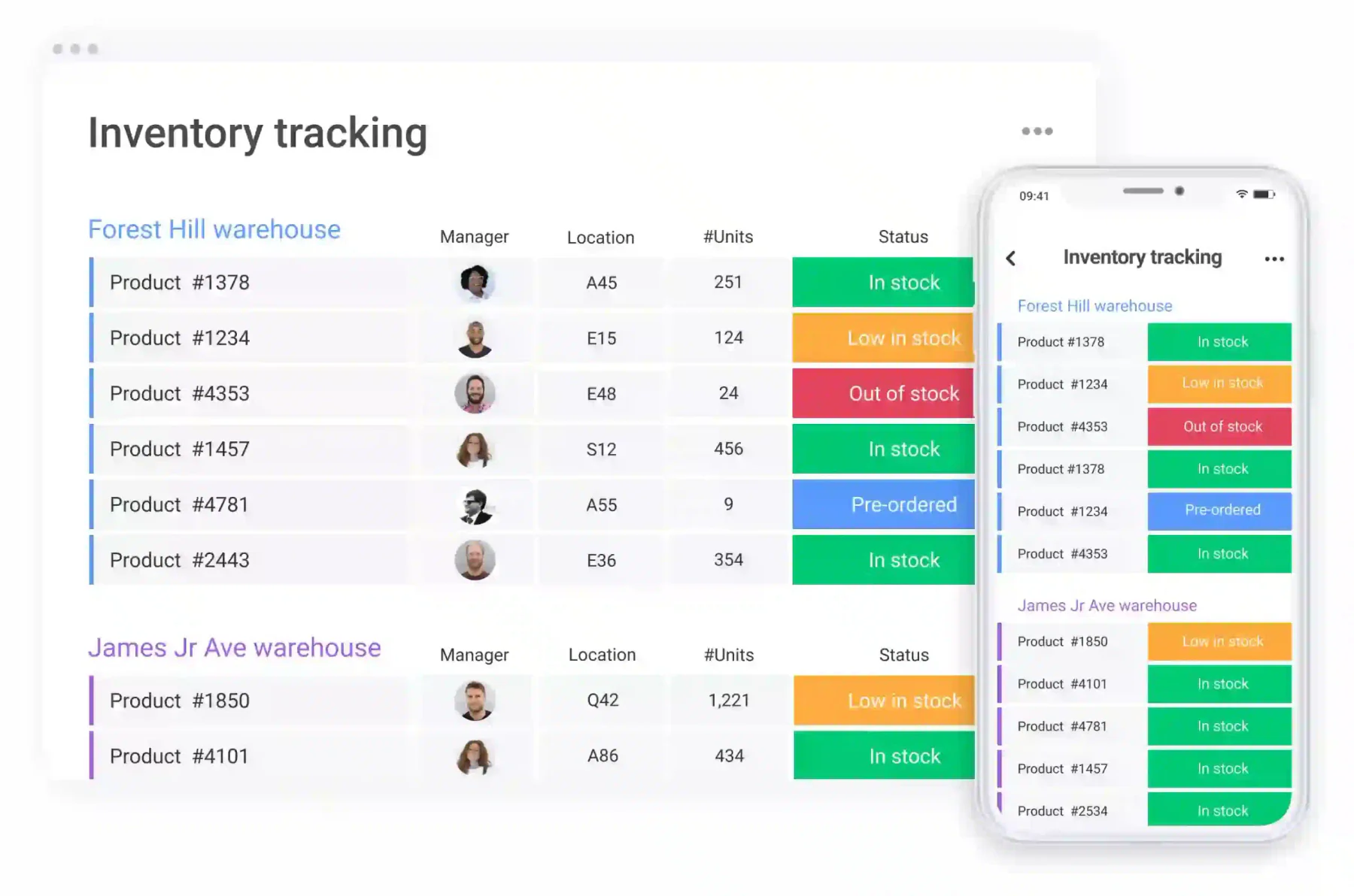 monday.com inventory management software