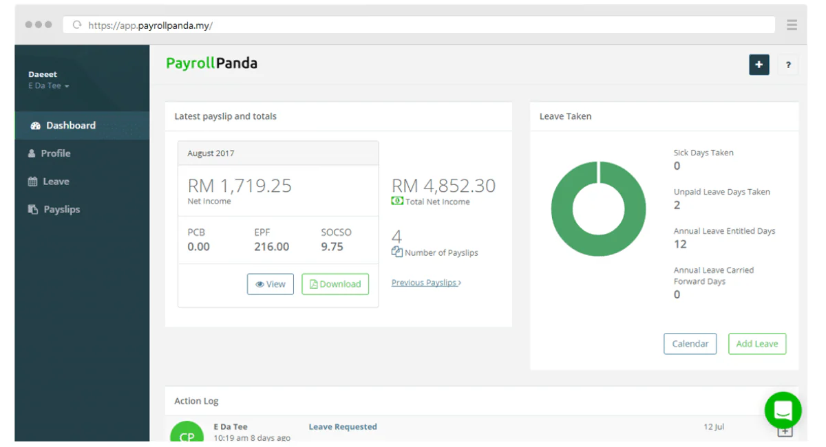 payrollpanda hr timesheet software