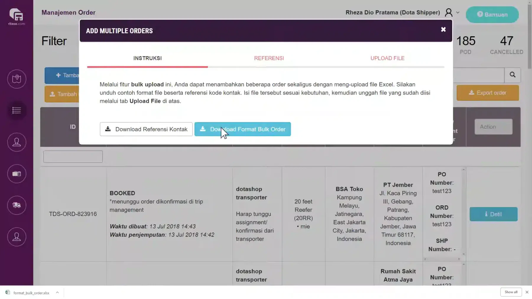 ritase dashboard
