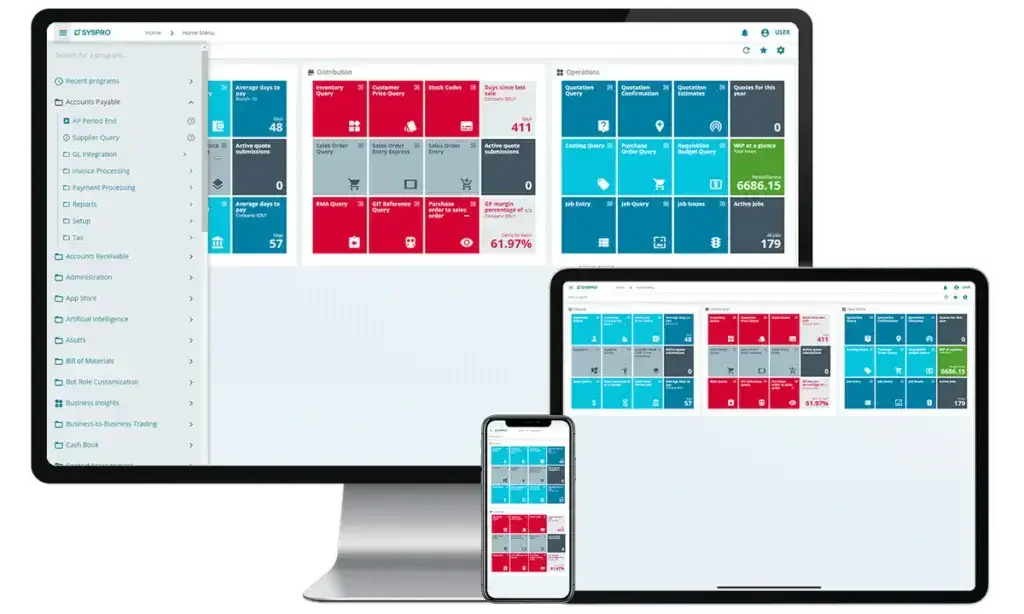 syspro erp dashboard