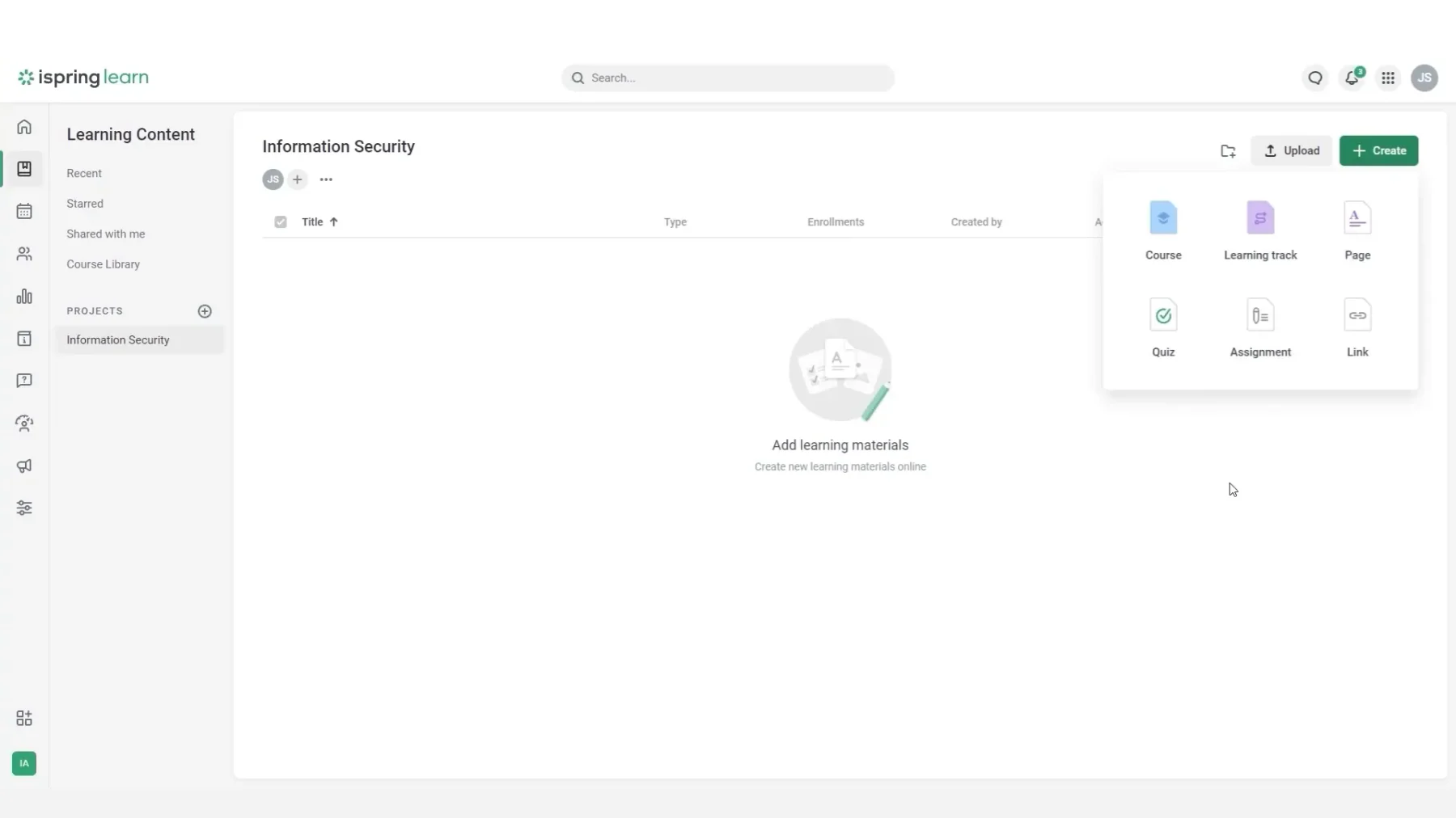 ispring dashboard