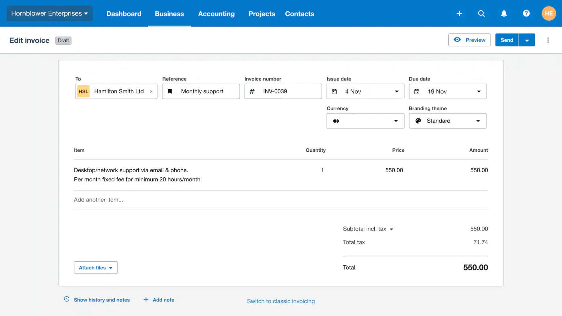 xero invoicing software