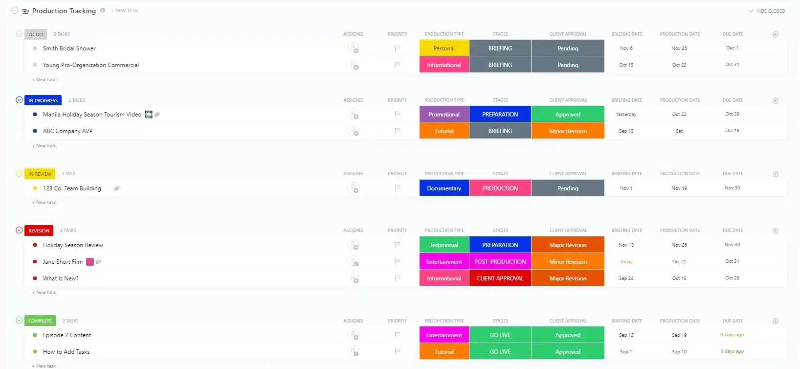 clickup-production-tracking-software