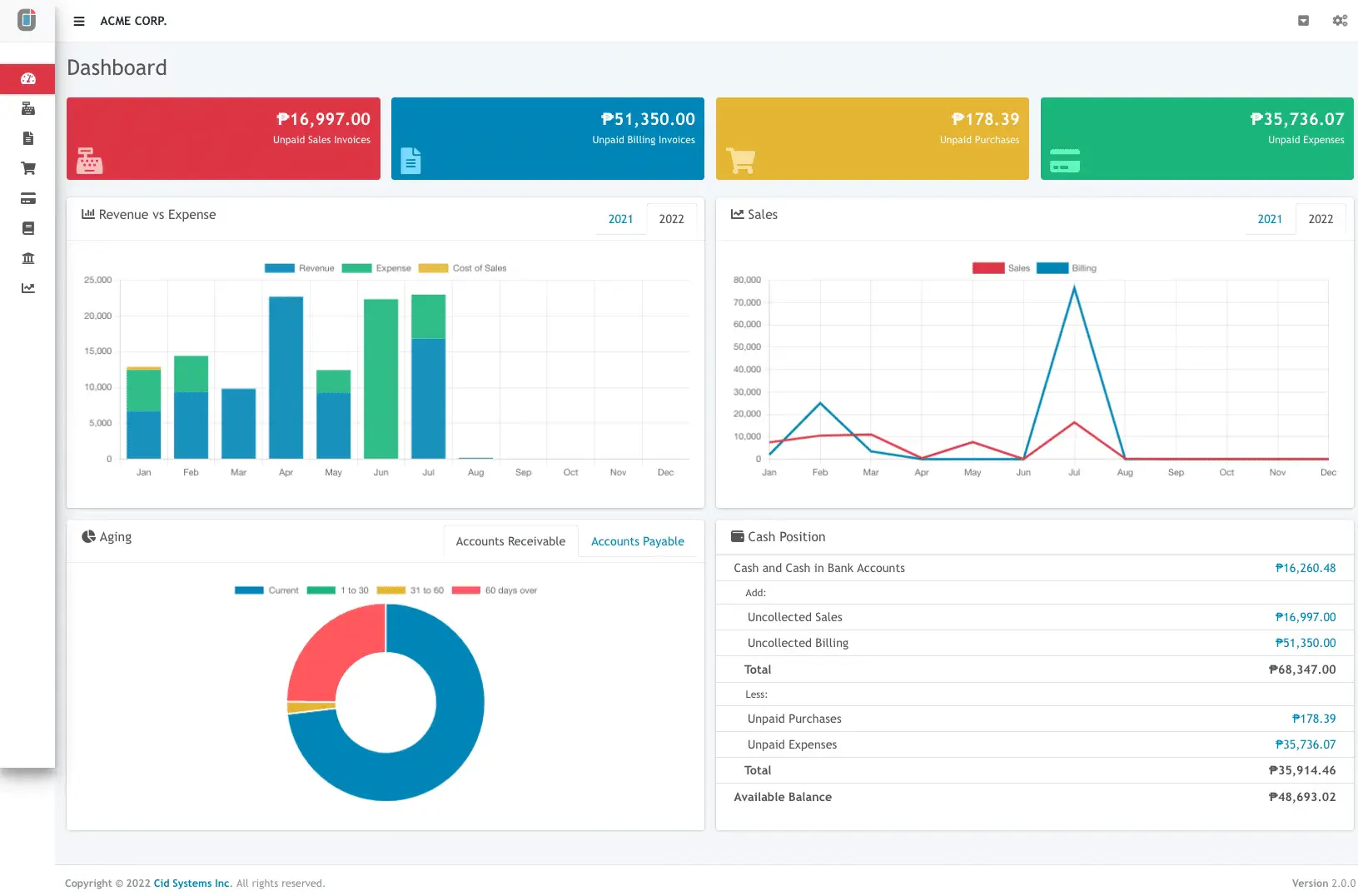 freshbooks accounting dashboard