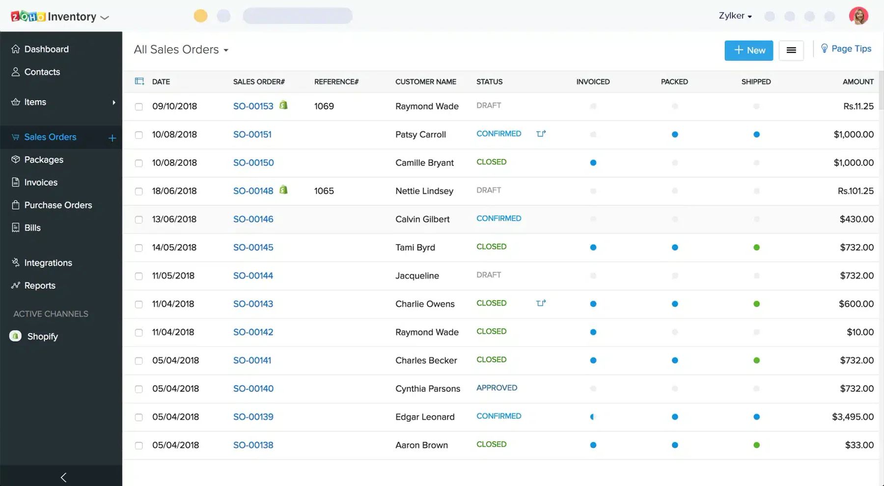 zoho inventory management software for startups
