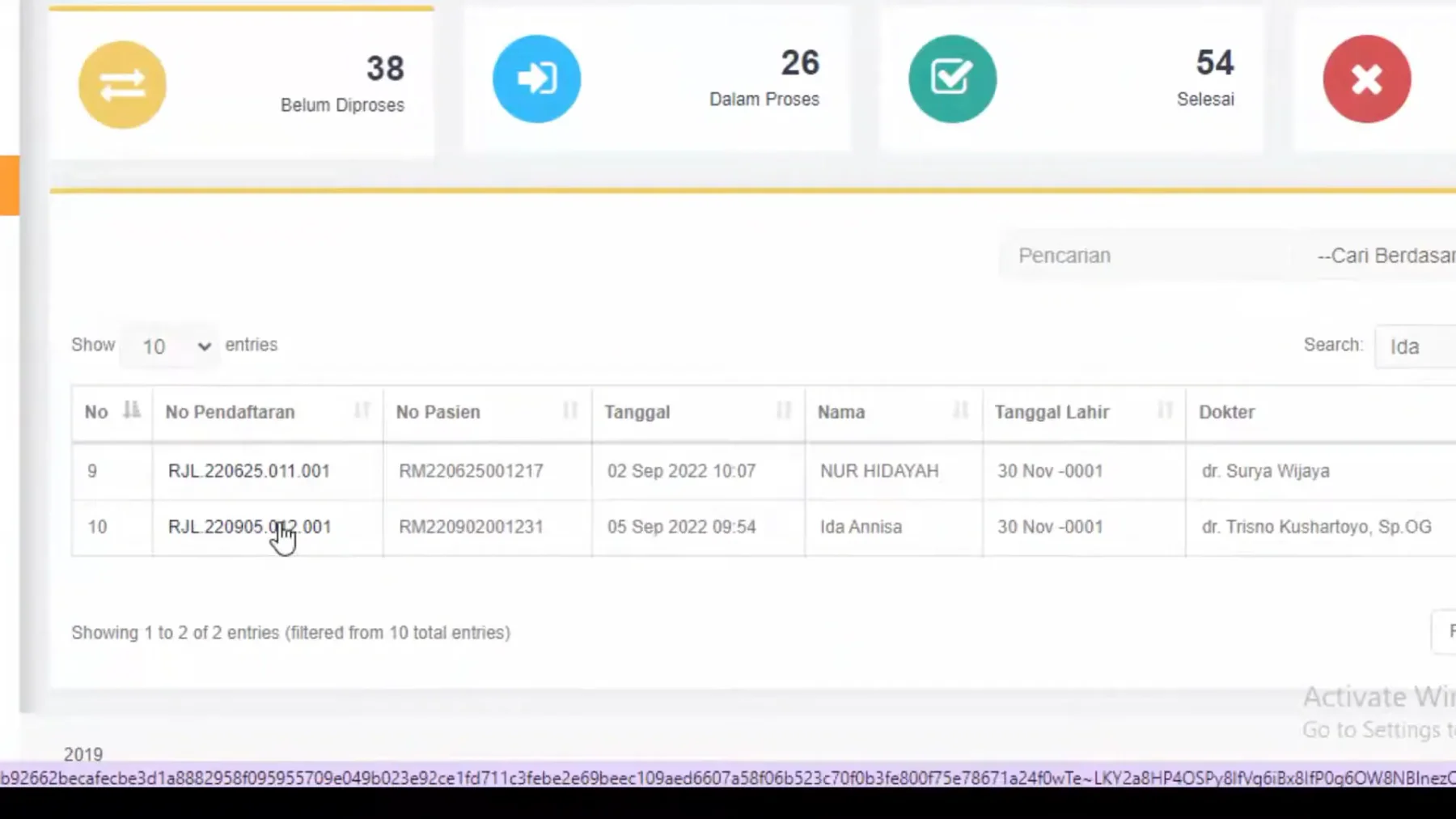 eklinik dashboard 