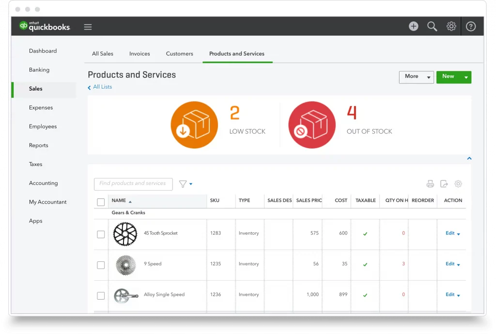 quickbooks inventory