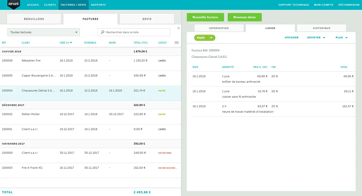 Zervant software