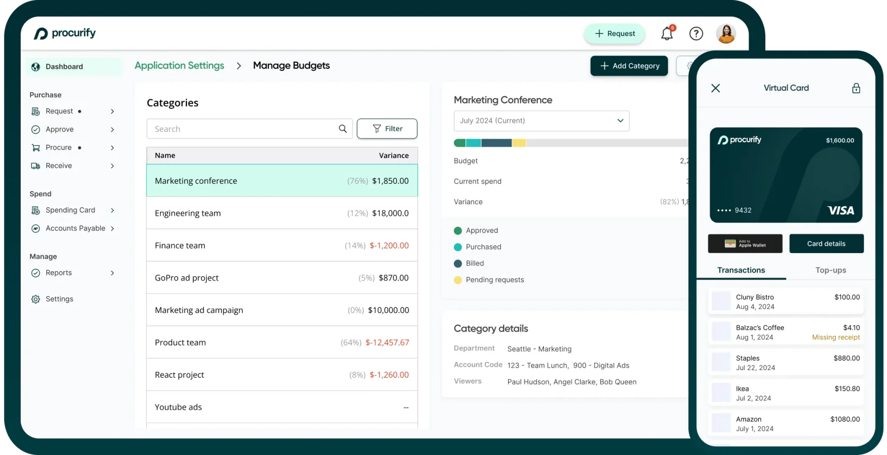 procurify vendor management software