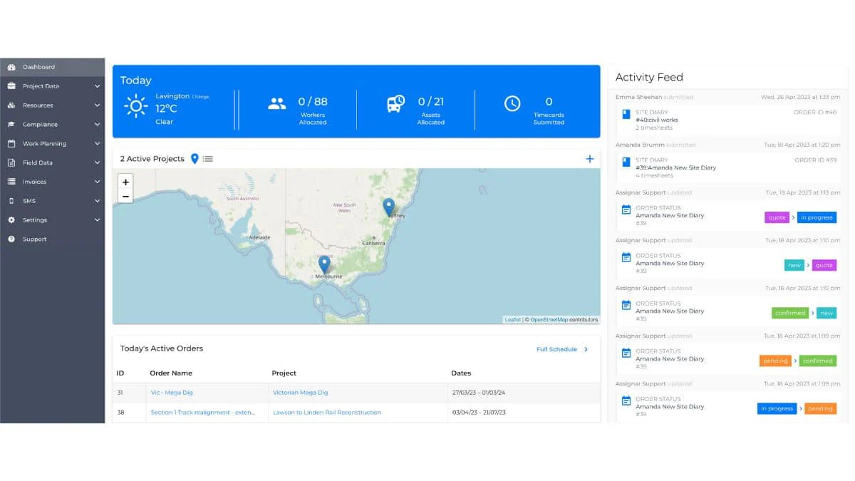 Assignar equipment maintenance management software