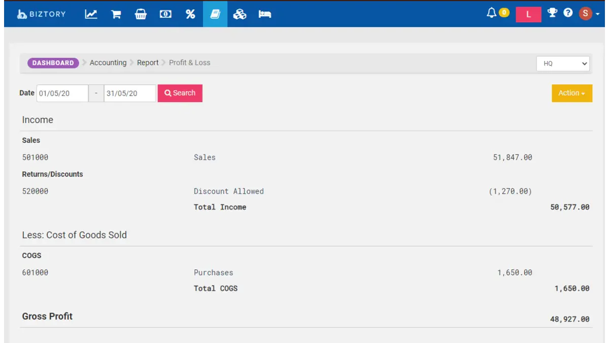Biztory Financial Reporting Software