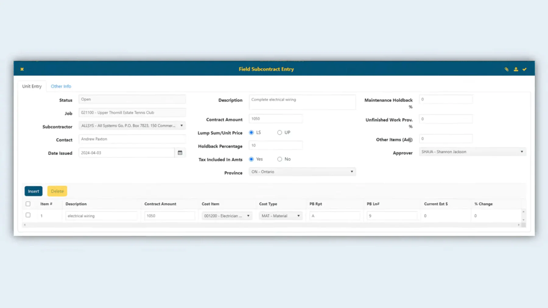 jonas construction dashboard