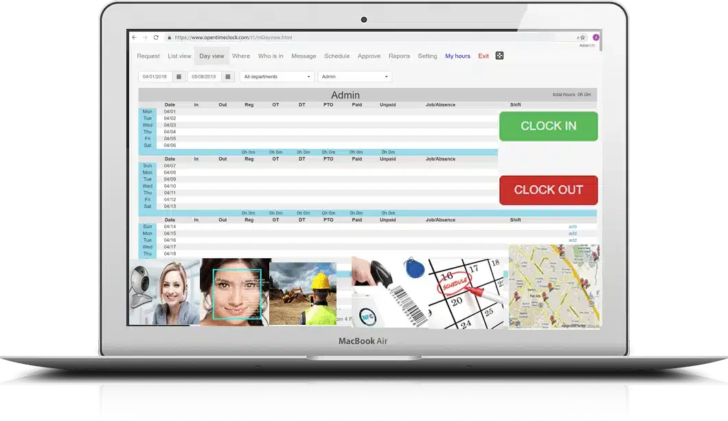 HR System open time clock