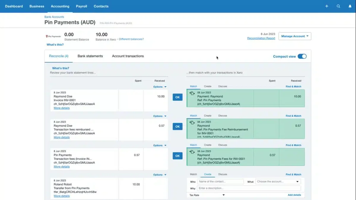 Xero Account Reconciliation Software