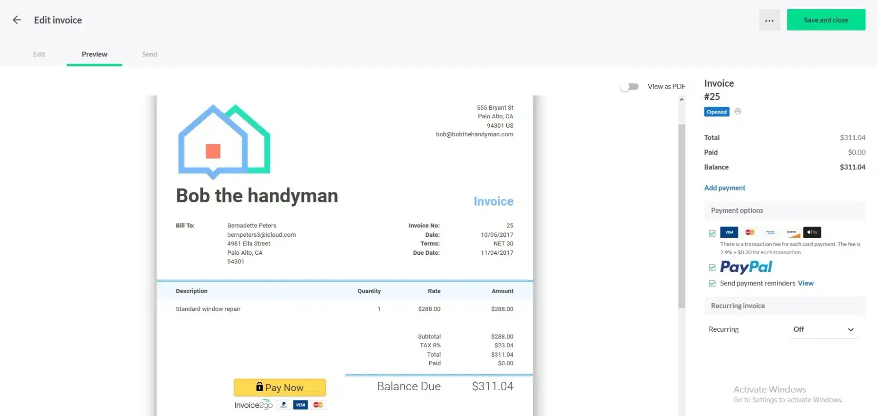 Invoice2go software