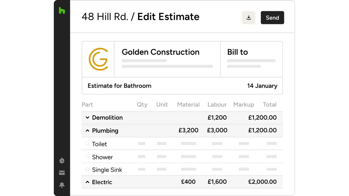 Houzz Pro Construction Estimating Software
