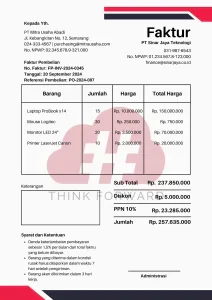 contoh faktur pembelian