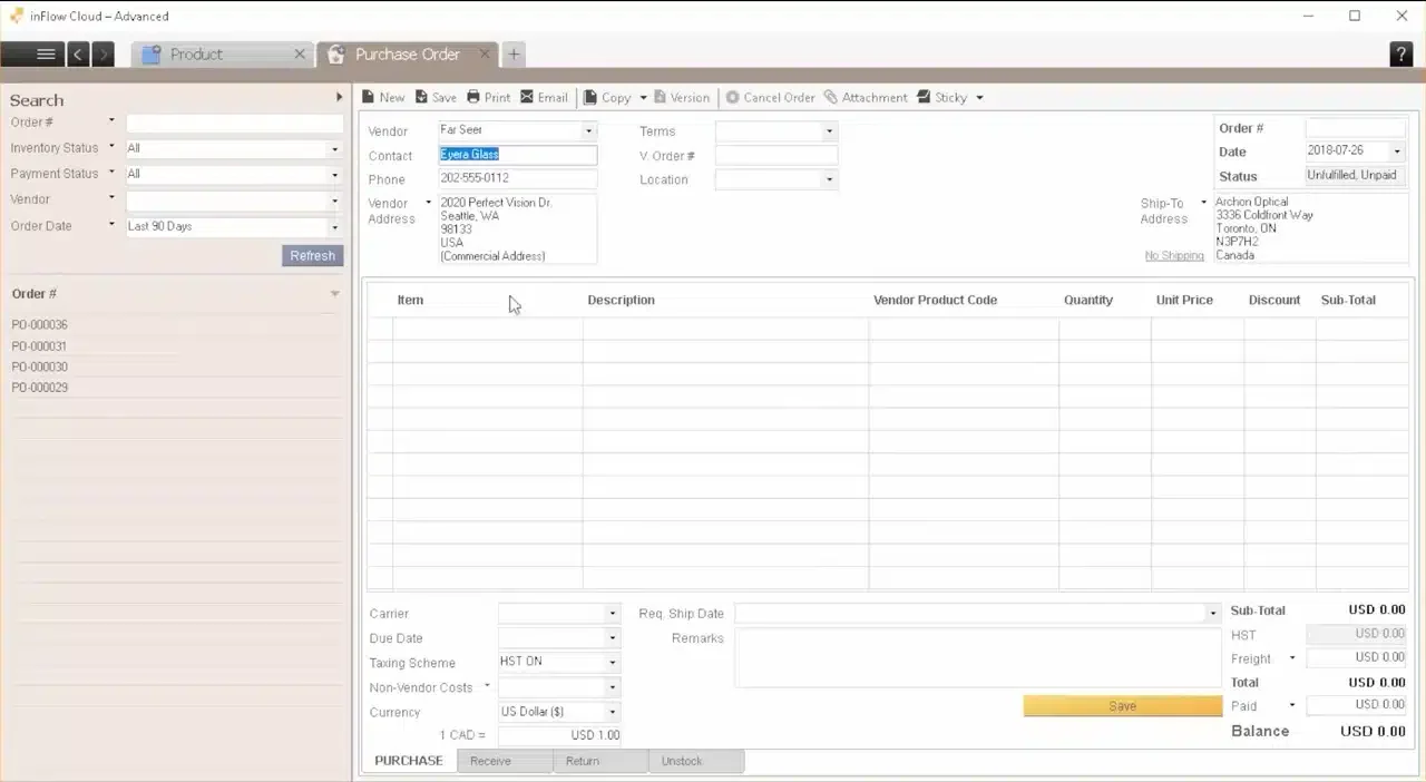 inFlow Restaurant Inventory Software