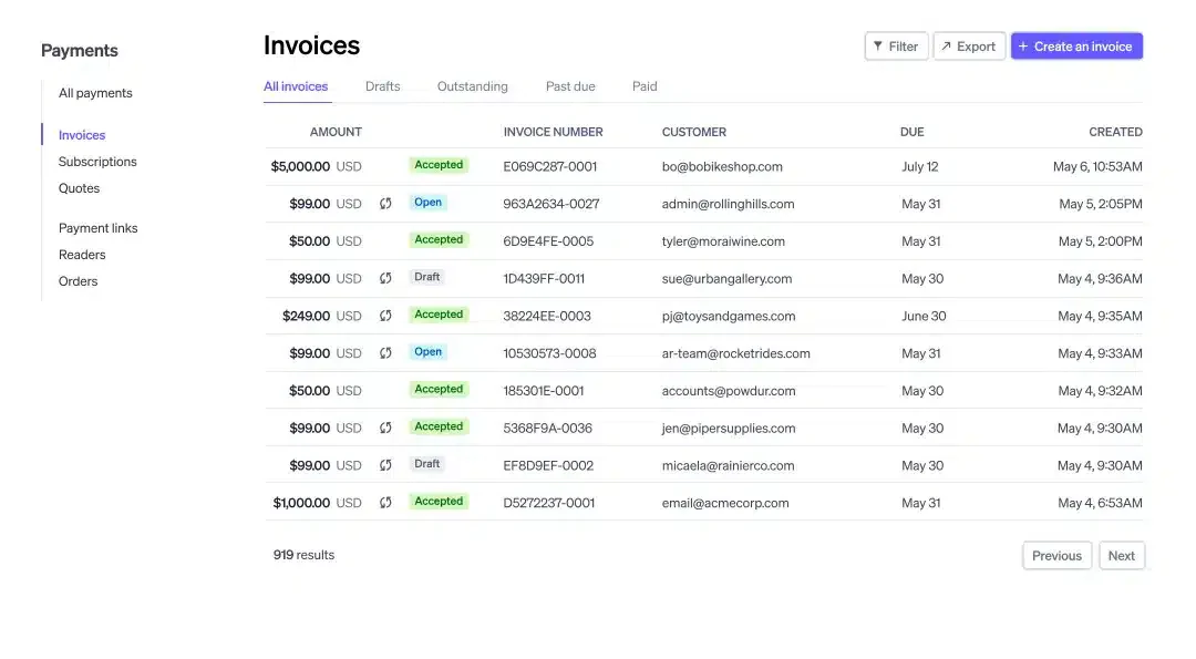 stripe billing invoice software