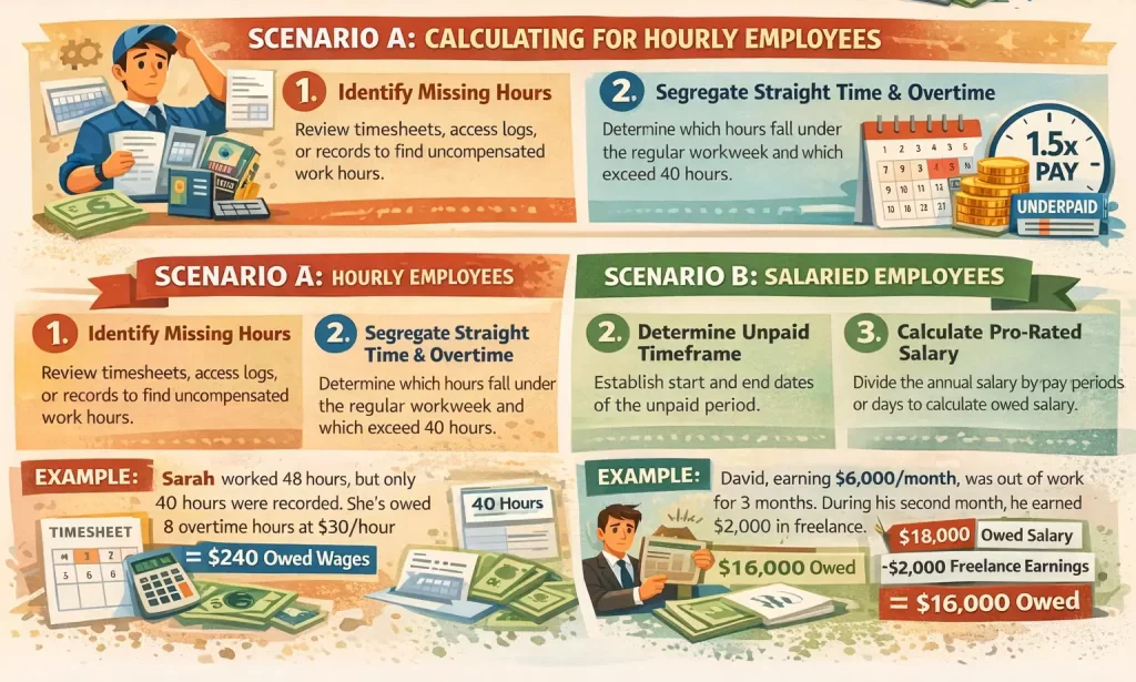 Calculate back pay accurately