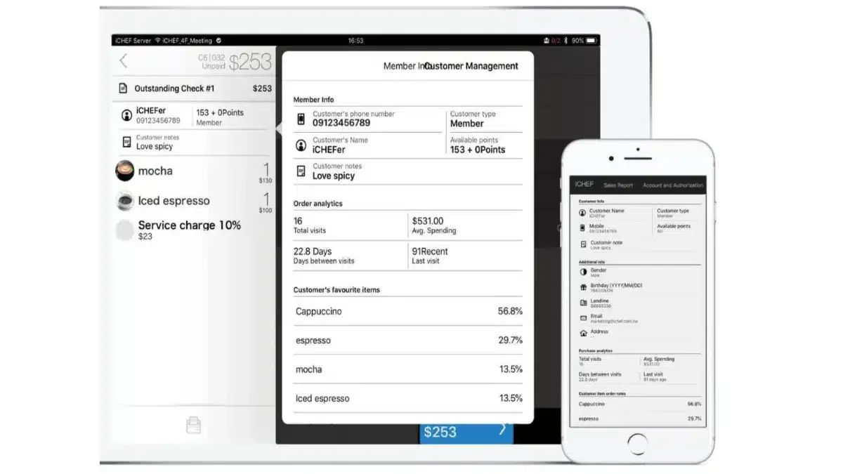 iCHEF restaurant pos system