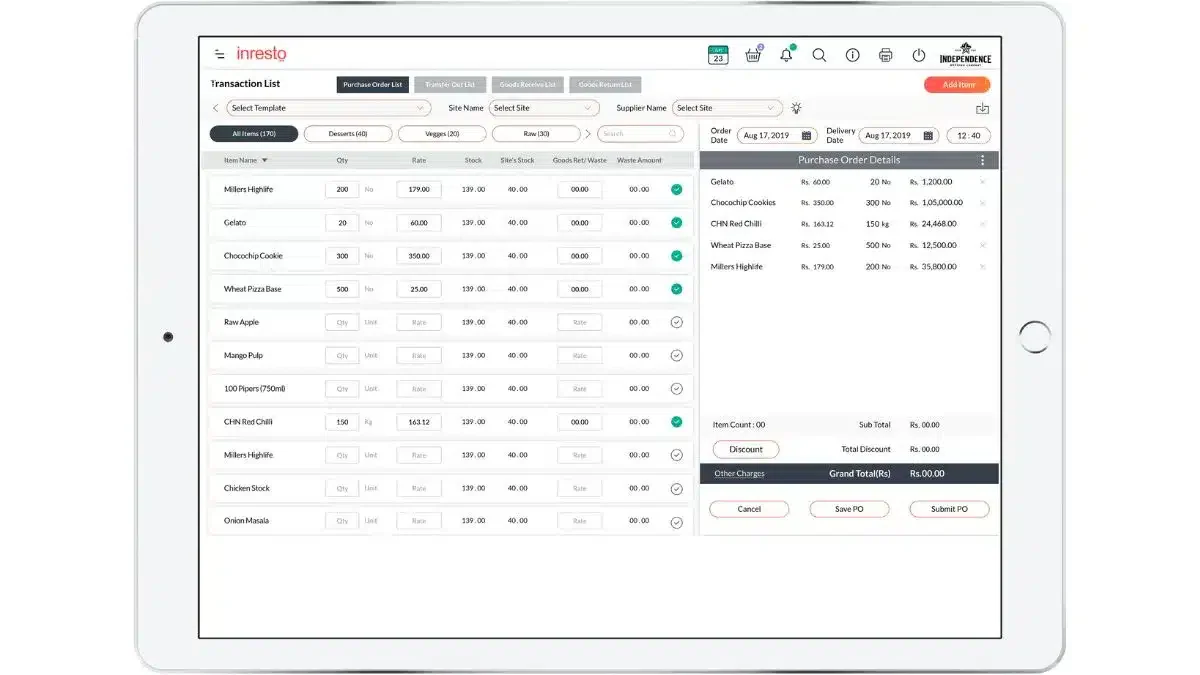 kitchen management system
