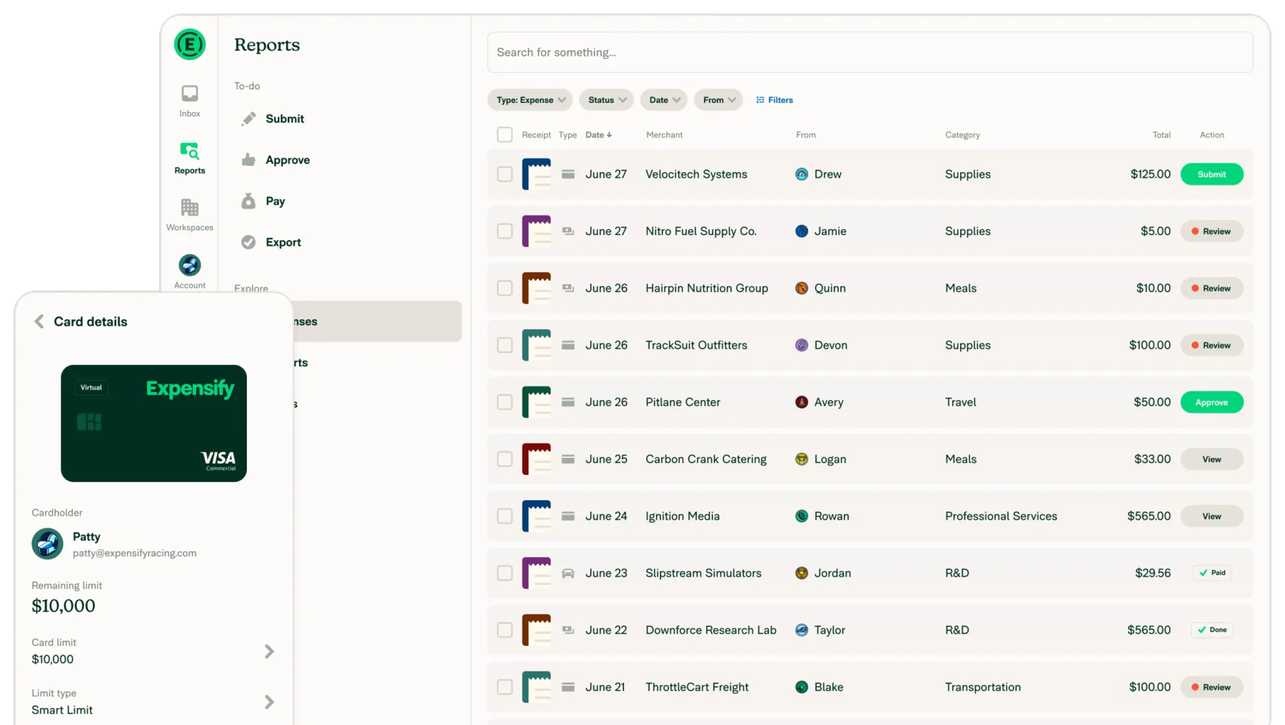 sistem expense management 