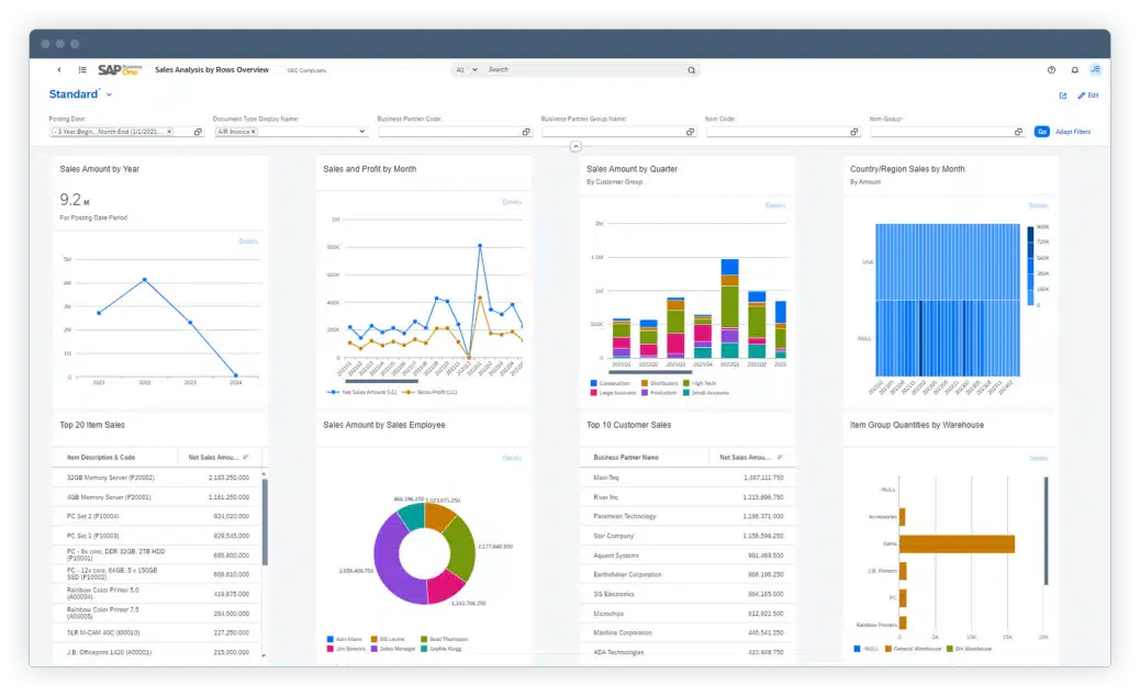 financial and accounting software sap business one