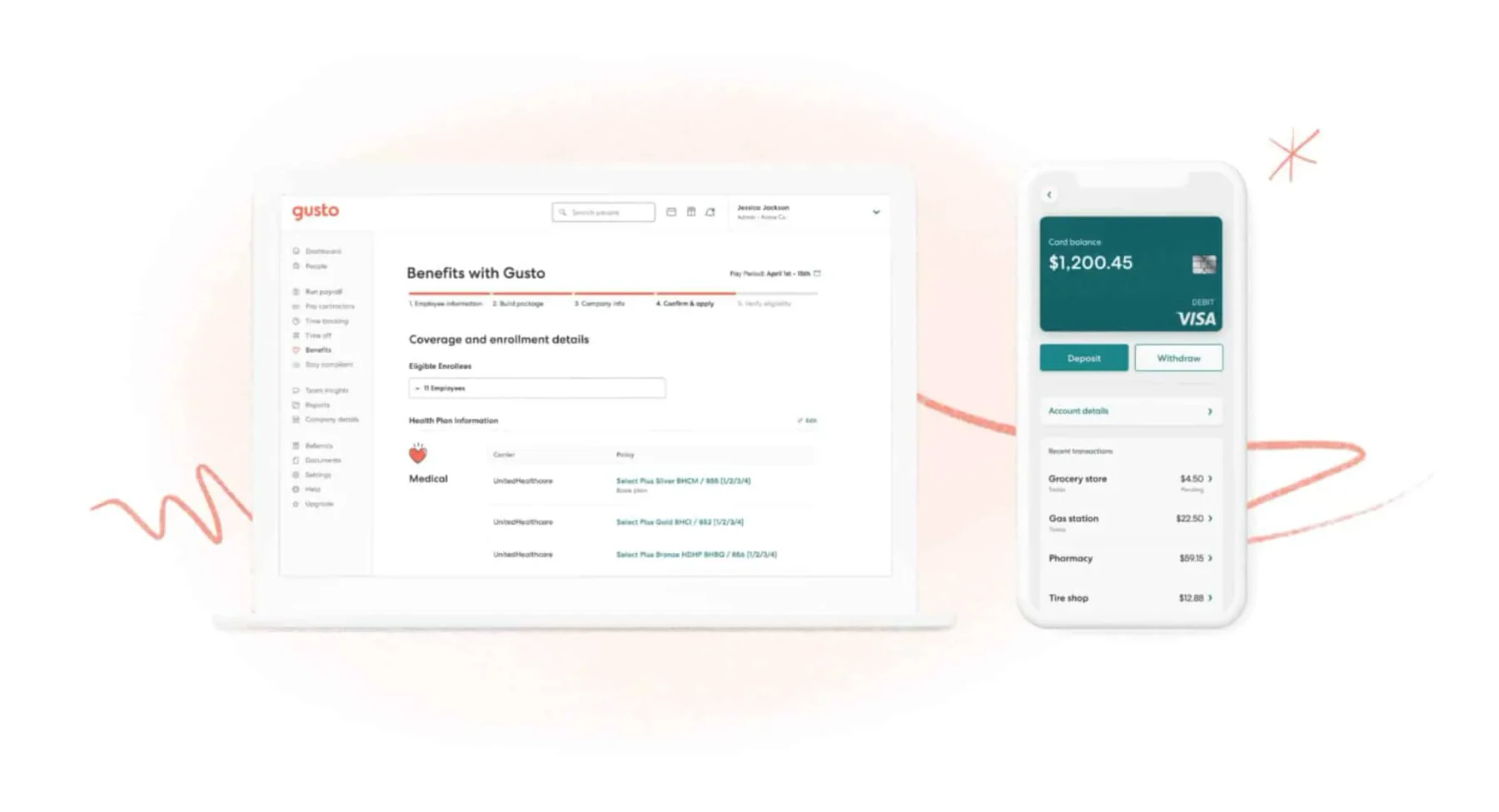 tampilan desktop dan mobile gusto