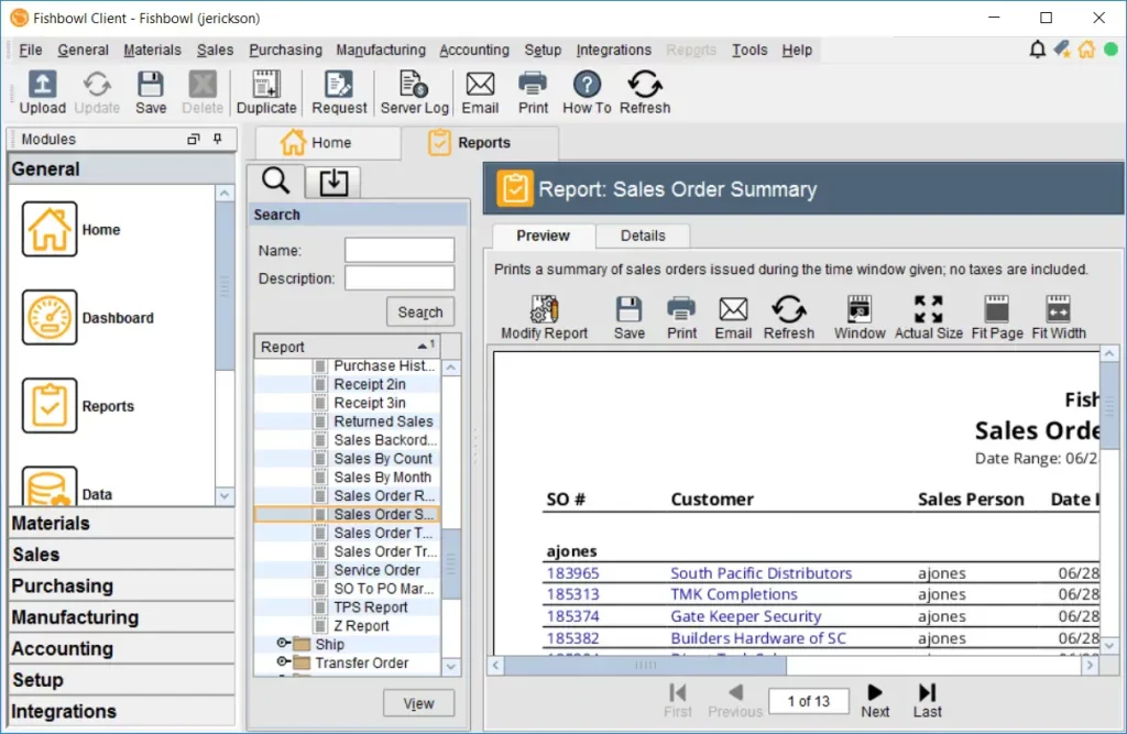 Fishbowl wholesale distribution software