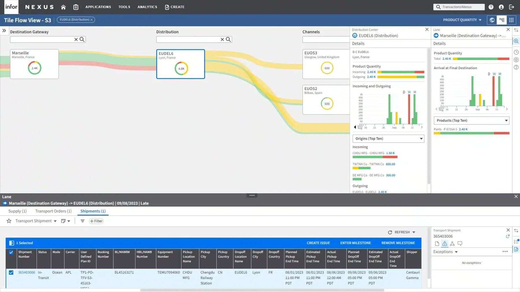 infor nexus Logistics Software