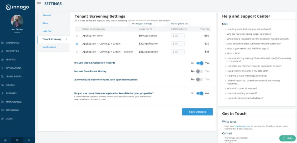 Innago real estate management software