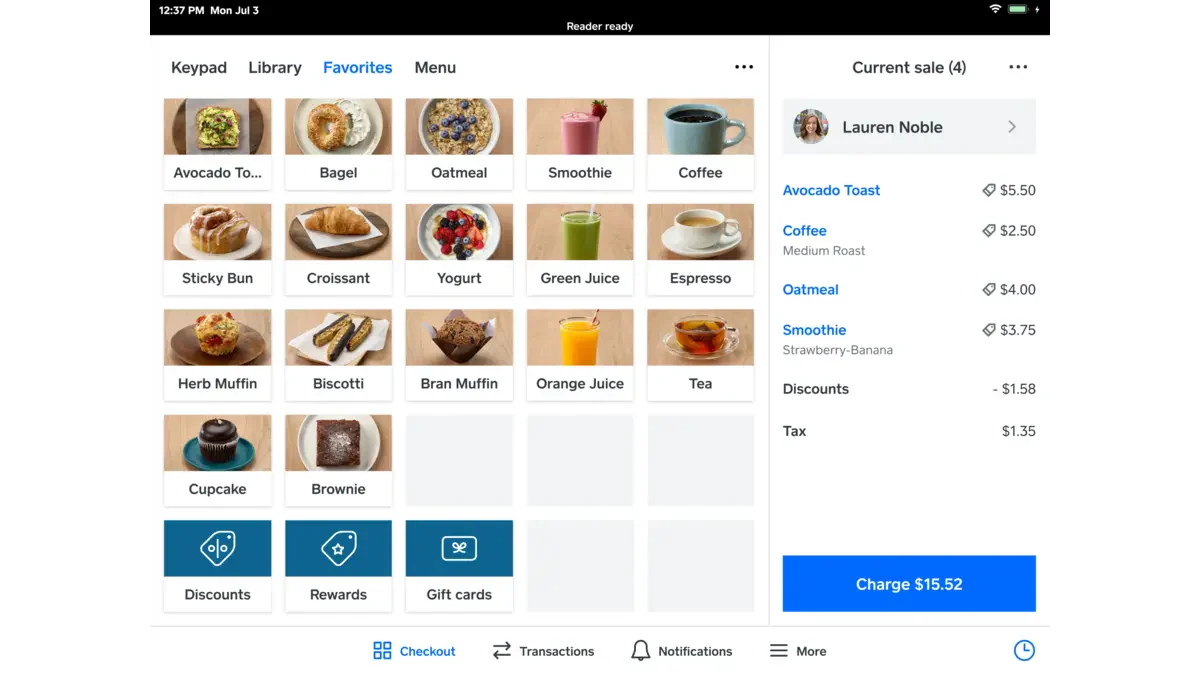 restaurant management software Sqaure POS