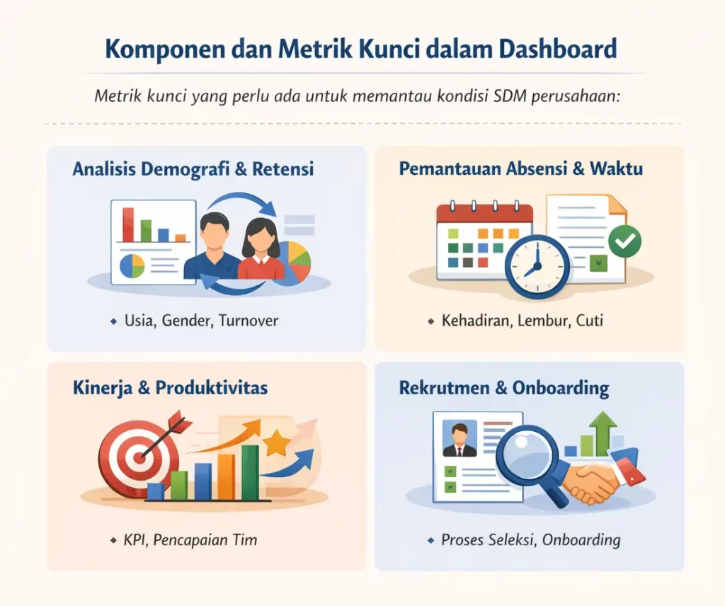 komponen dan metrik kunci dalam dashbord