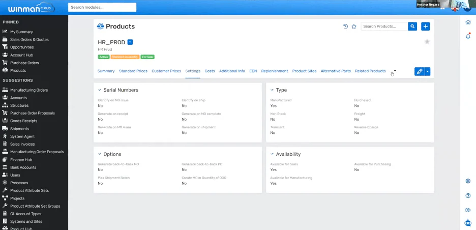 Winman erp system for printing industry