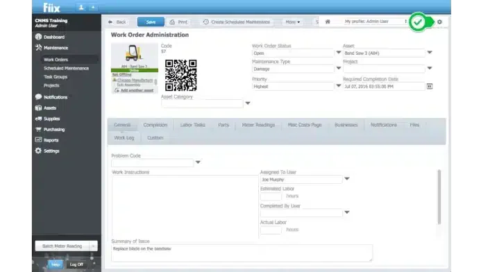 fiix cmms work order software