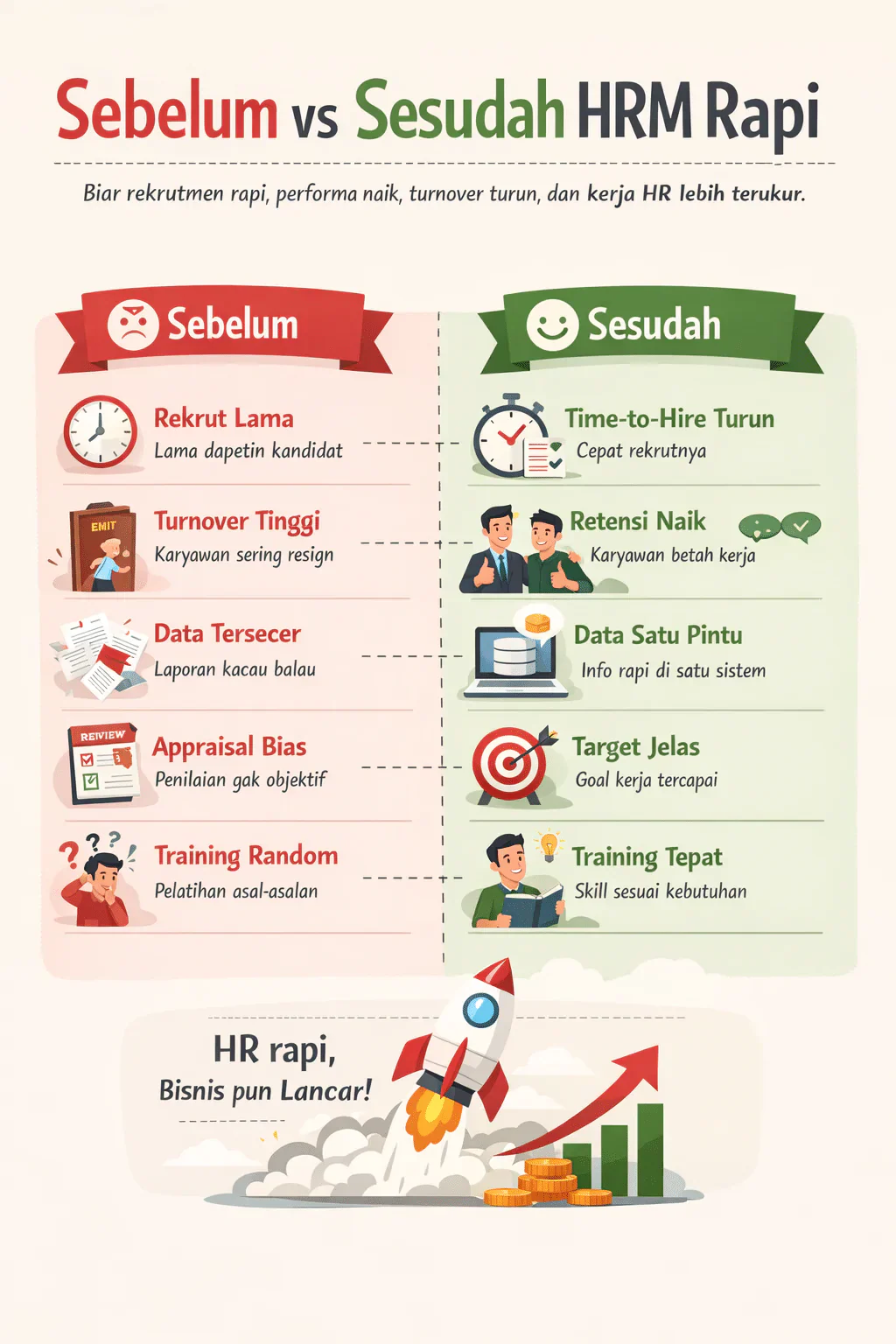 sebelum vs sesudah hrm