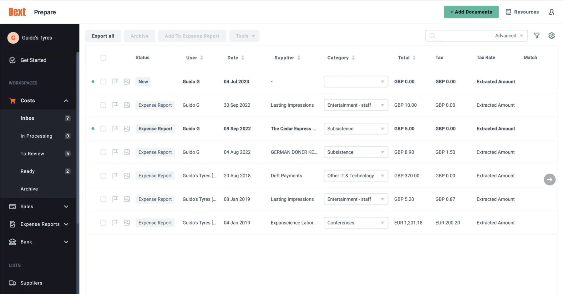 dext accounting dashboard
