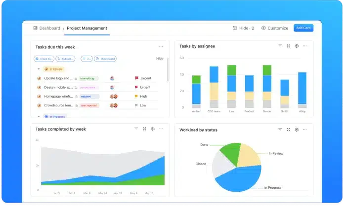 click up project management software for construction