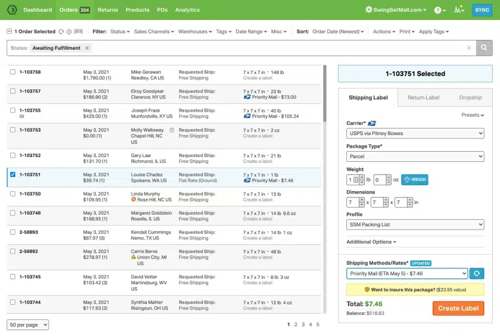 ordoro inventory management software
