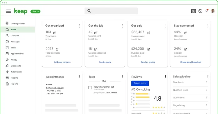 Keap client management software