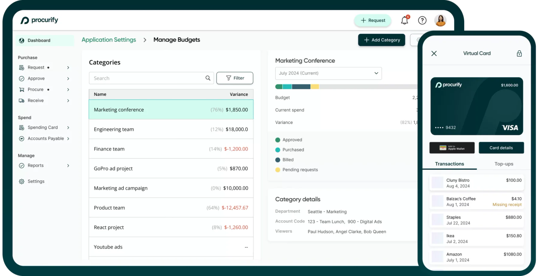 Procurify procurement management software