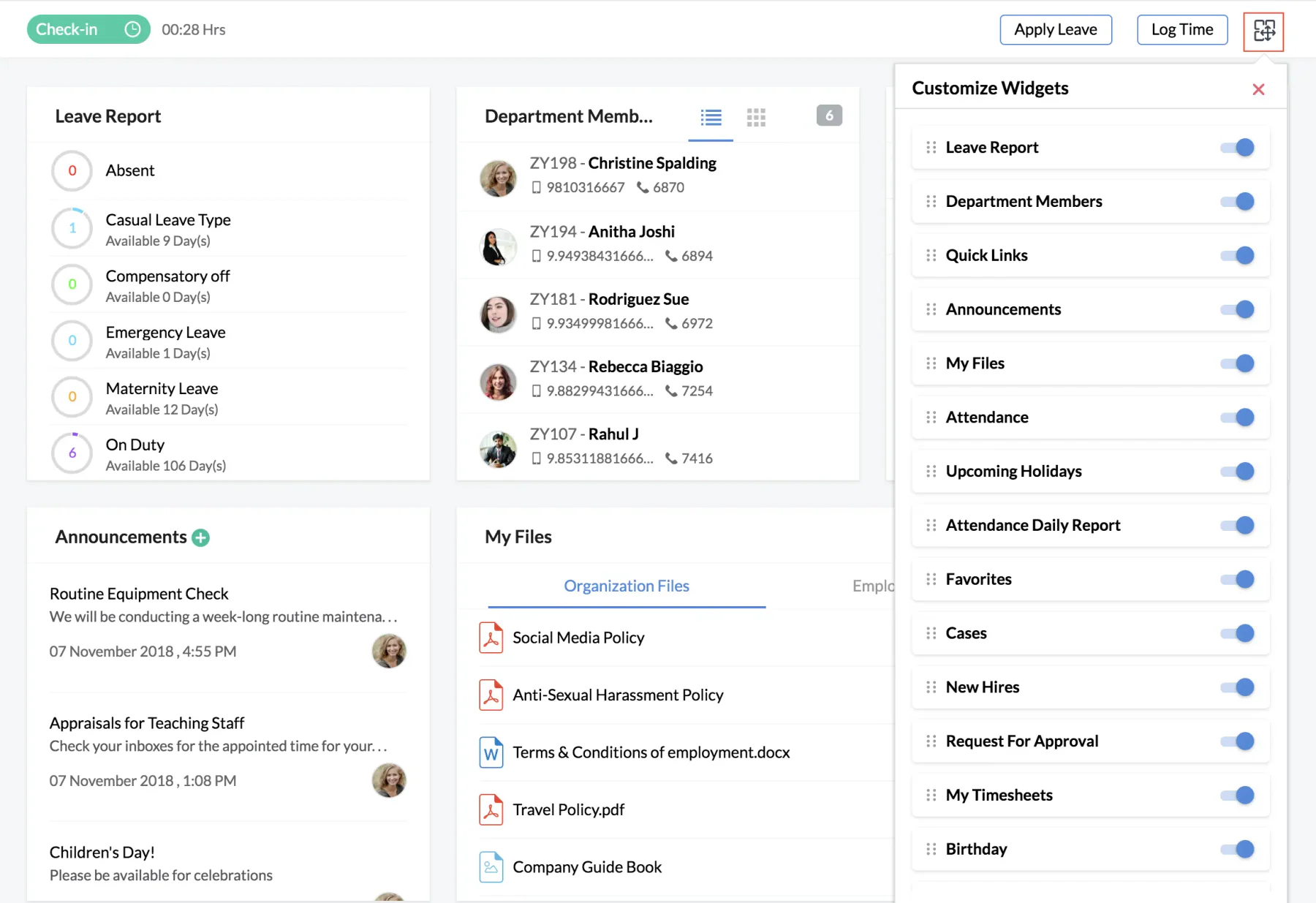 Zoho People HR
