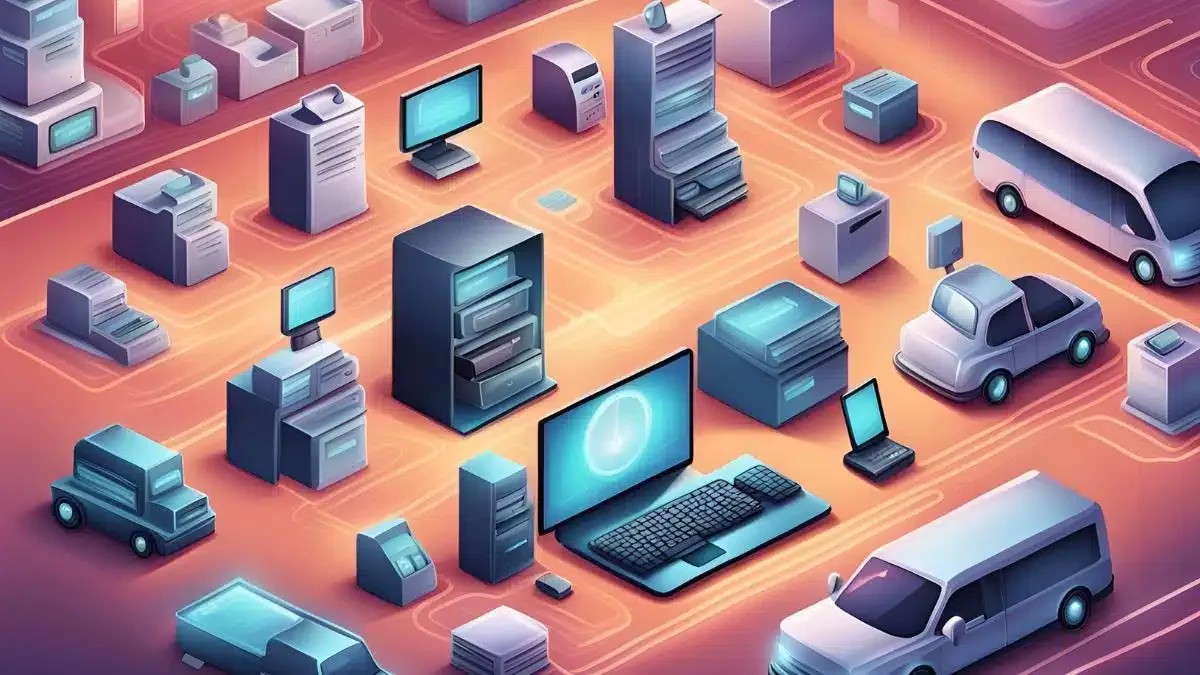 Factory Equipment Tagged with RFID and Barcodes